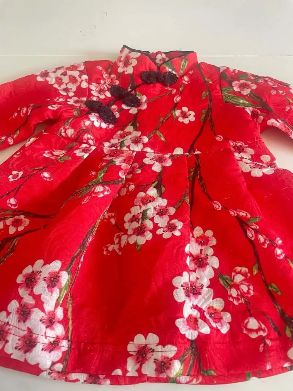 XTT Kids Girls Chinese Lunar New Year Traditional Red Cheongsam Qipao Dress with